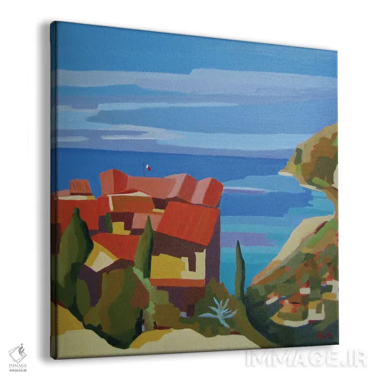 تابلو دکوراتیو A Village On The French Riviera,از، روستایی در سواحل… اثر ژان-نوئل لو ژونتر - نمای پرسپکتیو محصول