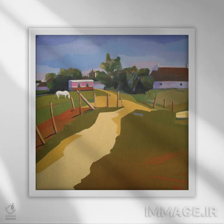 تابلو دکوراتیو A Village In Camargue,لس سنت-ماری-دو-لا-مر، روستایی د… اثر ژان-نوئل لو ژونتر - نمای قابدار سفید