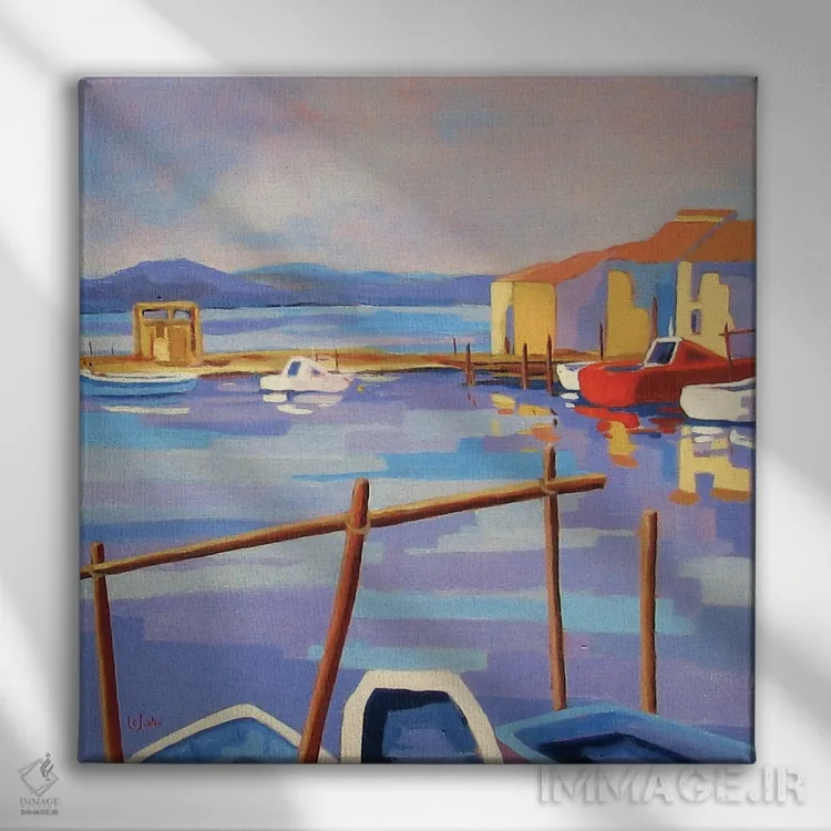 تابلو دکوراتیو A Harbor In The South Of France I,ست، بندری در جنوب ف… اثر ژان-نوئل لو ژونتر - نمای روبهرو روی دیوار