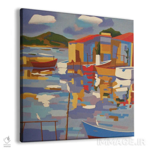 تابلو دکوراتیو A Harbor In The South Of France III,ست، بندری در جنوب… اثر ژان-نوئل لو ژونتر - نمای پرسپکتیو محصول