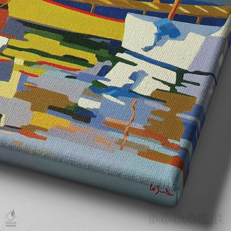 تابلو دکوراتیو کلبه های ماهیگیران در ست اثر ژان-نوئل لو ژونتر - نمای نزدیک بافت بوم