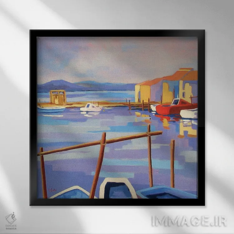 تابلو دکوراتیو A Harbor In The South Of France I,ست، بندری در جنوب ف… اثر ژان-نوئل لو ژونتر - نمای قابدار مشکی