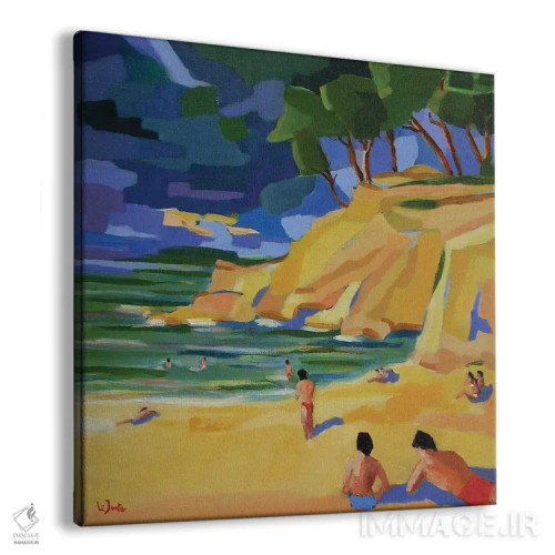 تابلو دکوراتیو شناگران در جویباری نزدیک مارسی اثر ژان-نوئل لو ژونتر - نمای پرسپکتیو محصول