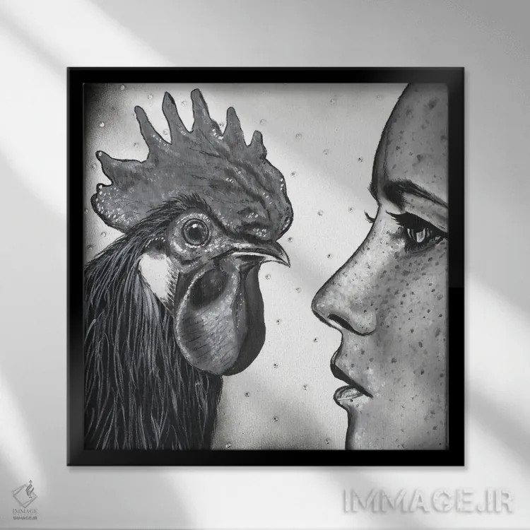 تابلو دکوراتیو روبرو اثر جونیر ناوارو - نمای قابدار مشکی