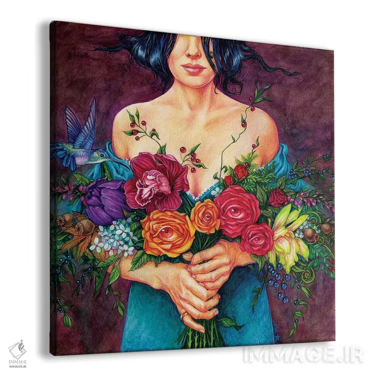 تابلو دکوراتیو بوسنده گل ها اثر جین استار ویلز - نمای پرسپکتیو محصول