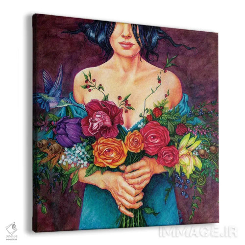 تابلو دکوراتیو بوسنده گل ها اثر جین استار ویلز - نمای پرسپکتیو محصول