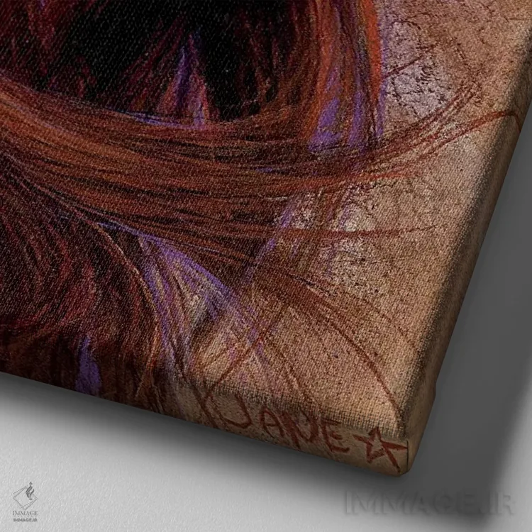 تابلو دکوراتیو کافی است اثر جین استار ویلز - نمای نزدیک بافت بوم