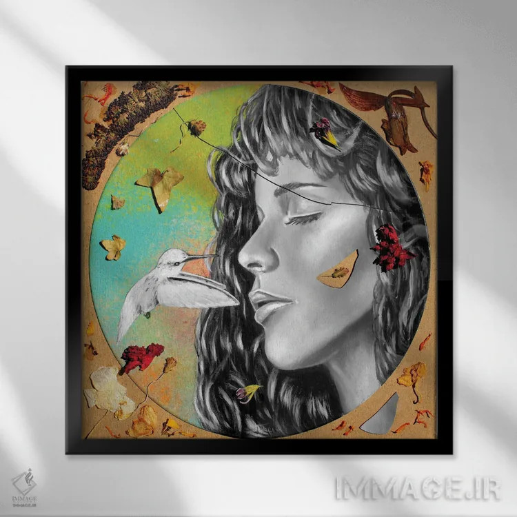 تابلو دکوراتیو زیبای شکسته اثر جونیر ناوارو - نمای قابدار مشکی