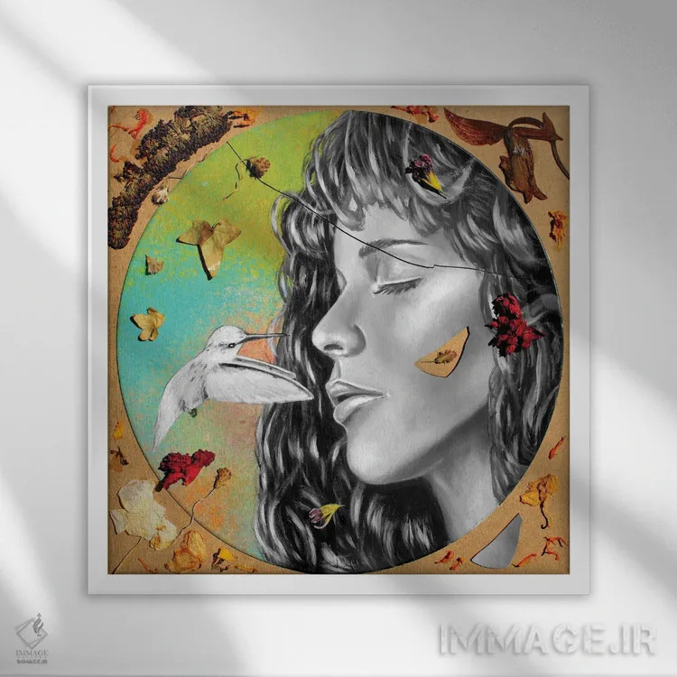 تابلو دکوراتیو زیبای شکسته اثر جونیر ناوارو - نمای قابدار سفید