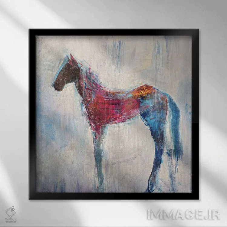 تابلو دکوراتیو آبی کوچک من اثر جودی ماس - نمای قابدار مشکی