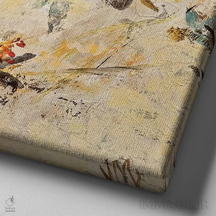 تابلو انتزاعی بهار سدونا اثر جودی ماس - نمای نزدیک بافت بوم