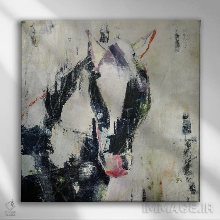 تابلو دکوراتیو اسب پنتر مغرور اثر جودی ماس - نمای روبهرو روی دیوار