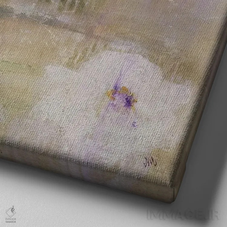 تابلو مدرن ارکیده شکوفا اثر جودی ماس - نمای نزدیک بافت بوم