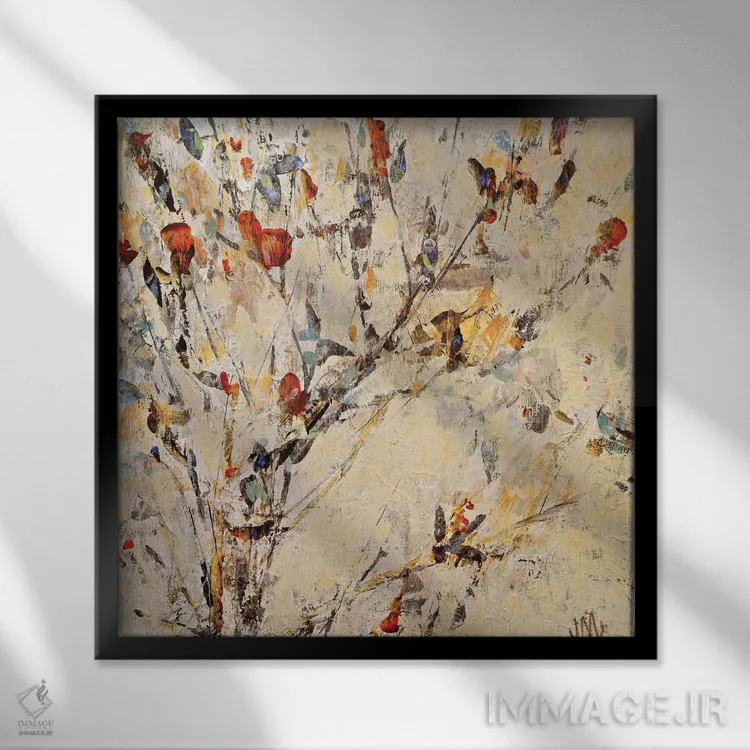 تابلو انتزاعی بهار سدونا اثر جودی ماس - نمای قابدار مشکی