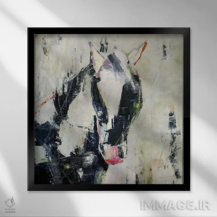 تابلو دکوراتیو اسب پنتر مغرور اثر جودی ماس - نمای قابدار مشکی