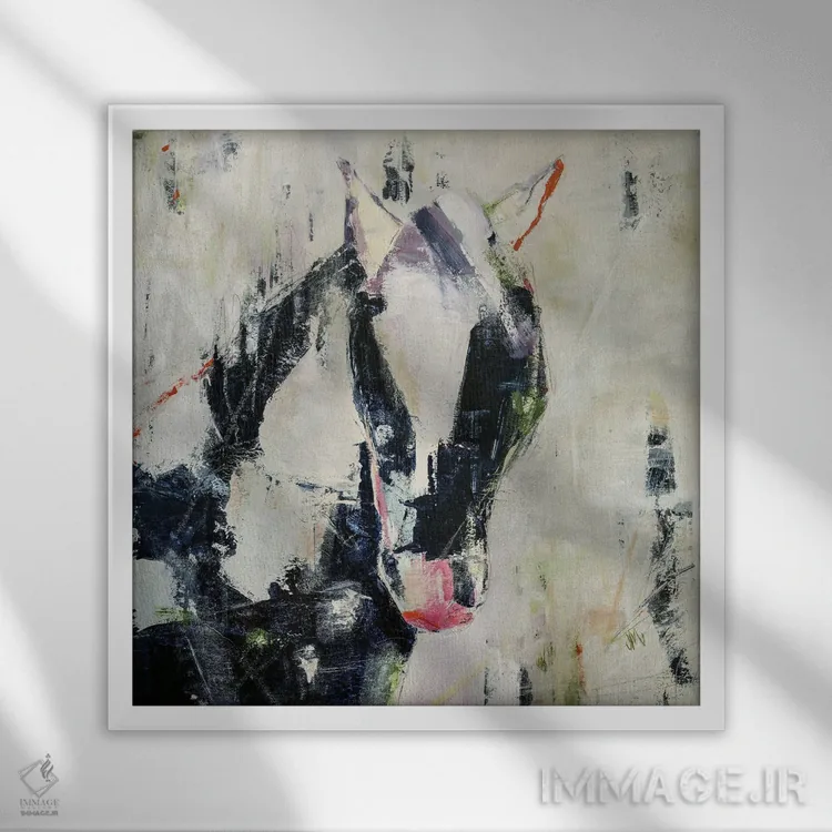 تابلو دکوراتیو اسب پنتر مغرور اثر جودی ماس - نمای قابدار سفید