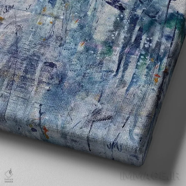 تابلو انتزاعی شکوه گل ها اثر جودی ماس - نمای نزدیک بافت بوم