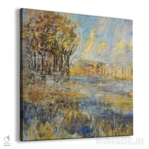 تابلو انتزاعی باتلاق مه آلود اثر جولیان اسپنسر - نمای پرسپکتیو محصول