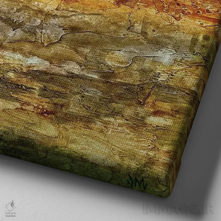 تابلو انتزاعی گرداب وسیع اثر جودی ماس - نمای نزدیک بافت بوم