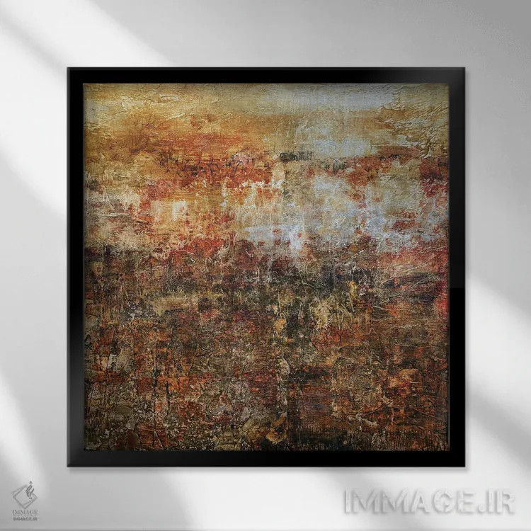 تابلو انتزاعی غروب جوشان اثر جودی ماس - نمای قابدار مشکی