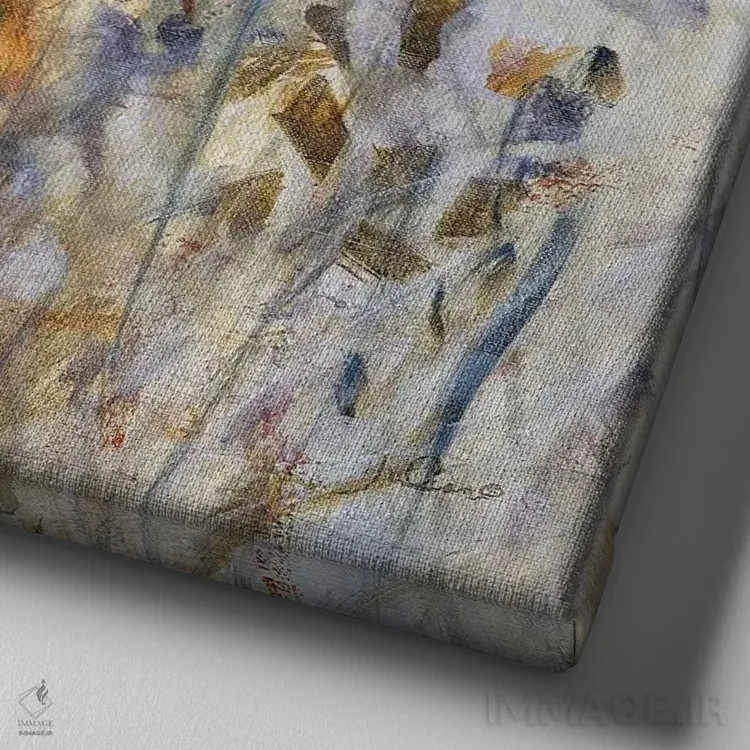 تابلو انتزاعی جملات کوچک دو اثر جولیان اسپنسر - نمای نزدیک بافت بوم