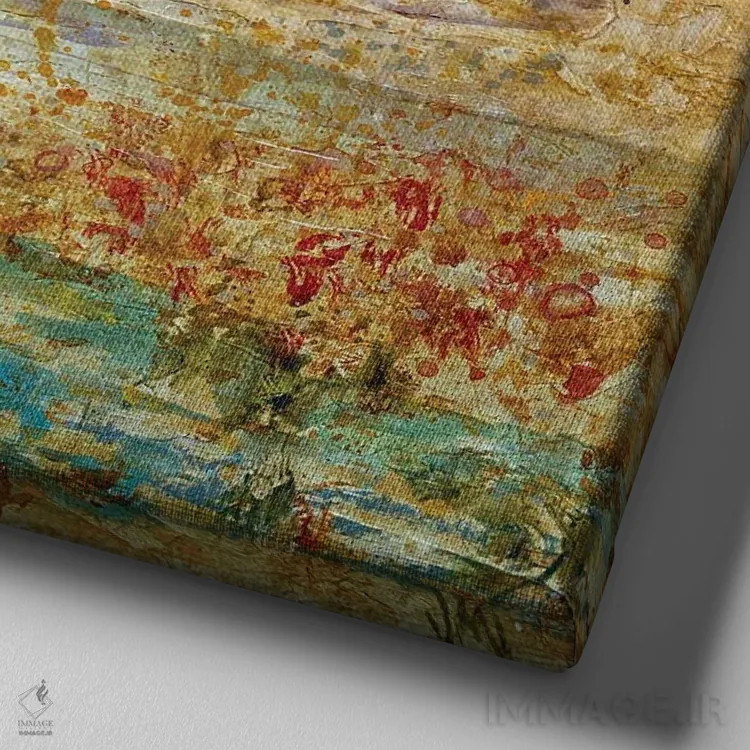 تابلو انتزاعی پیاده روی صبحگاهی اثر جودی ماس - نمای نزدیک بافت بوم