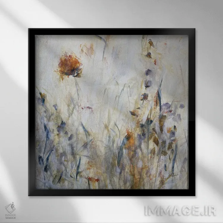 تابلو انتزاعی جملات کوچک دو اثر جولیان اسپنسر - نمای قابدار مشکی