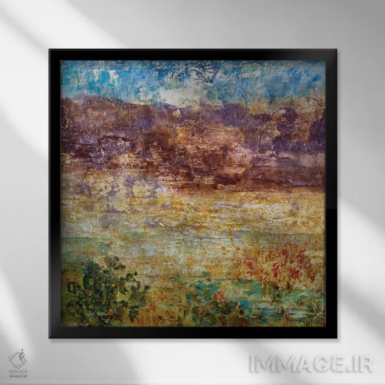 تابلو انتزاعی پیاده روی صبحگاهی اثر جودی ماس - نمای قابدار مشکی