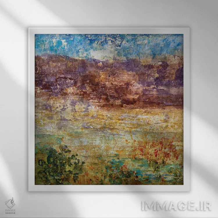 تابلو انتزاعی پیاده روی صبحگاهی اثر جودی ماس - نمای قابدار سفید