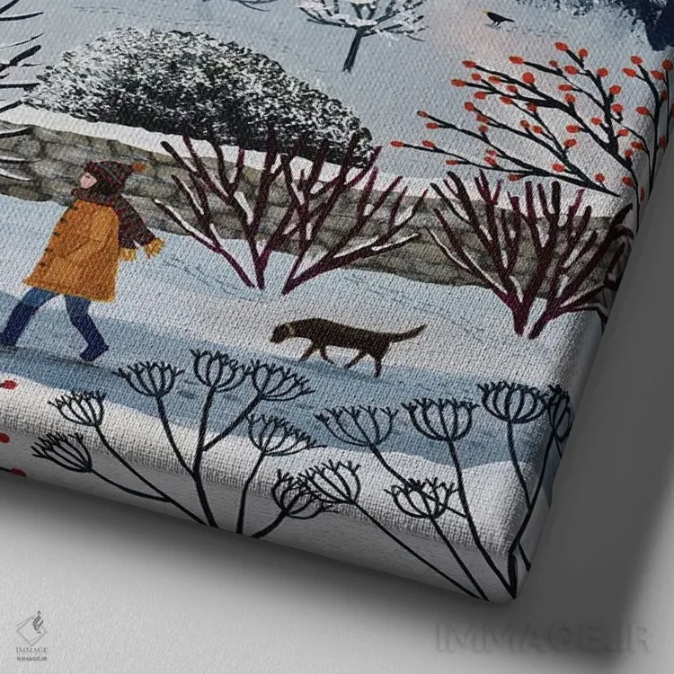 تابلو دکوراتیو نزدیک خانه اثر جو گراندی - نمای نزدیک بافت بوم