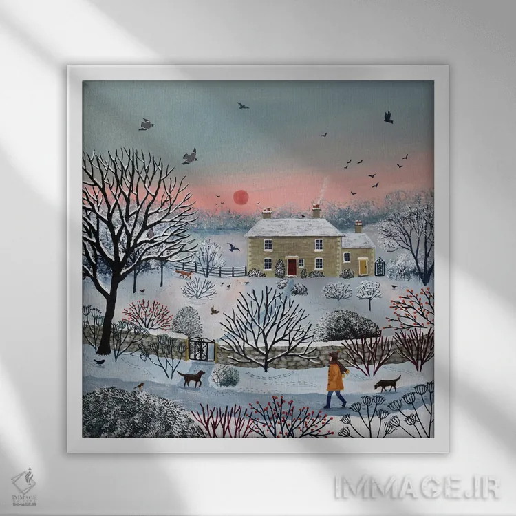 تابلو دکوراتیو نزدیک خانه اثر جو گراندی - نمای قابدار سفید