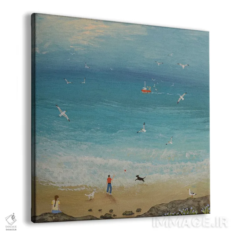 تابلو دکوراتیو کنار آبی اقیانوس اثر جو گراندی - نمای پرسپکتیو محصول