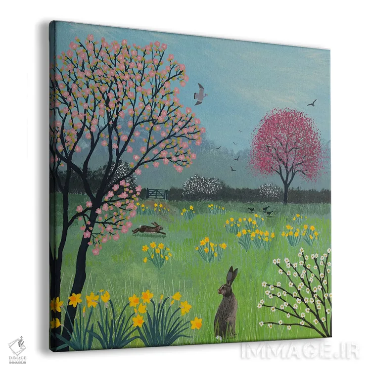 تابلو دکوراتیو خرگوش های مارس اثر جو گراندی - نمای پرسپکتیو محصول