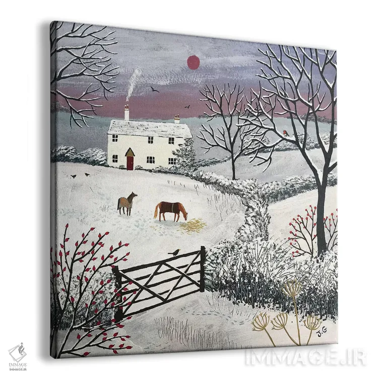 تابلو دکوراتیو چرای زمستانی اثر جو گراندی - نمای پرسپکتیو محصول