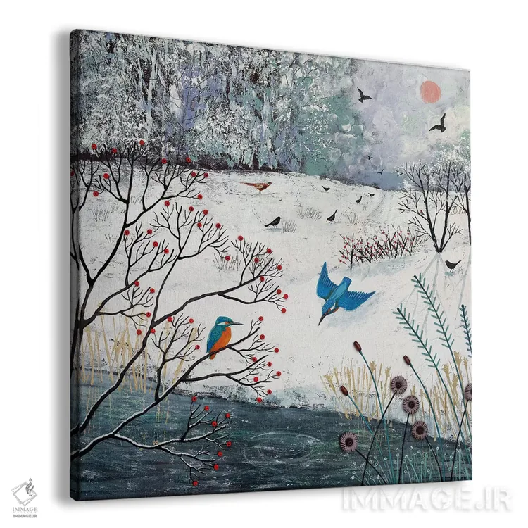 تابلو دکوراتیو ماهیان خور زمستانی اثر جو گراندی - نمای پرسپکتیو محصول