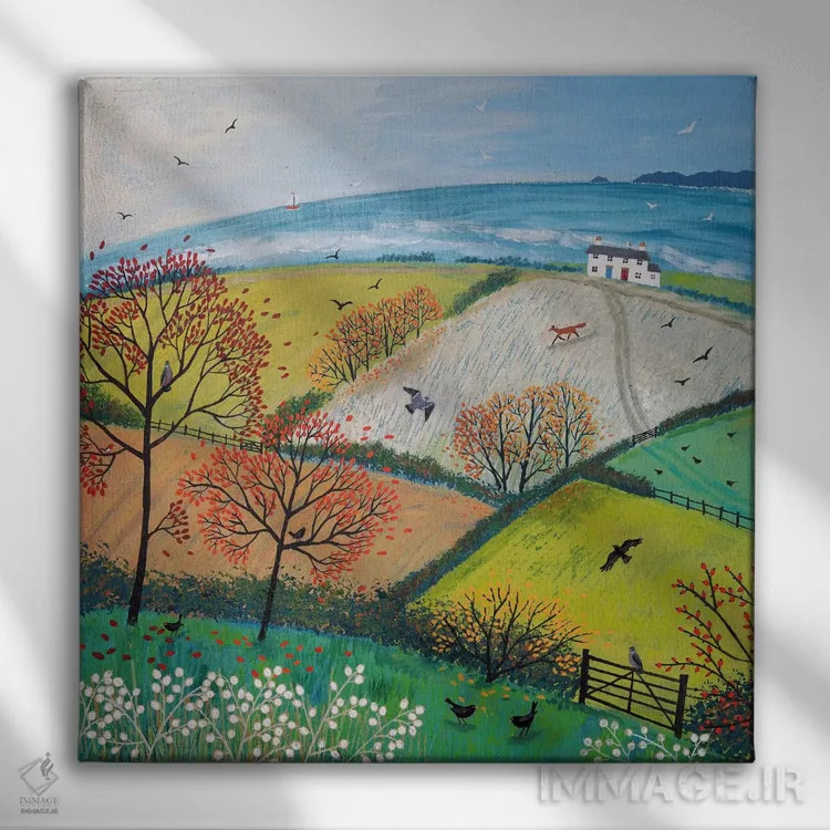 تابلو دکوراتیو نسیم پاییزی اثر جو گراندی - نمای روبهرو روی دیوار