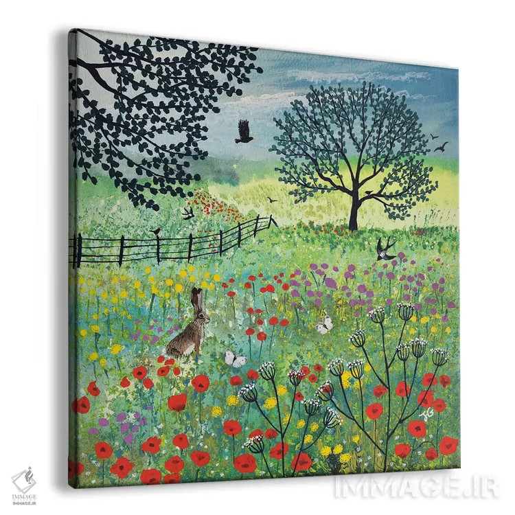 تابلو دکوراتیو در چمنزار تابستانی اثر جو گراندی - نمای پرسپکتیو محصول