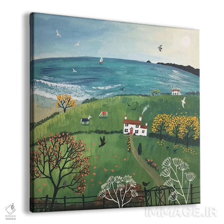 تابلو دکوراتیو پاییز کنار دریا اثر جو گراندی - نمای پرسپکتیو محصول