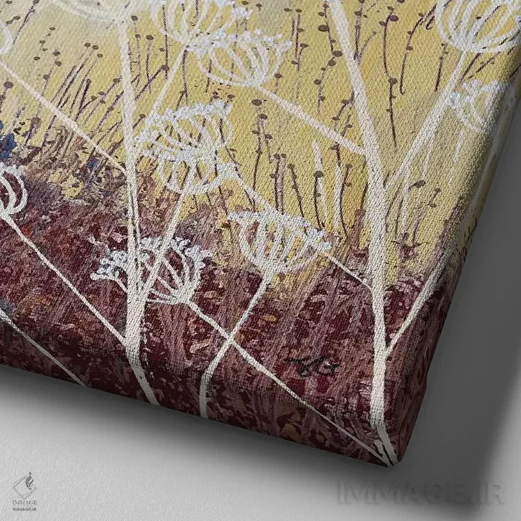 تابلو دکوراتیو طلای صیقلی اثر جو گراندی - نمای نزدیک بافت بوم