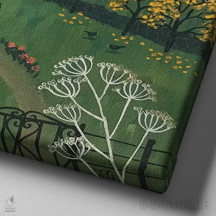 تابلو دکوراتیو پاییز کنار دریا اثر جو گراندی - نمای نزدیک بافت بوم