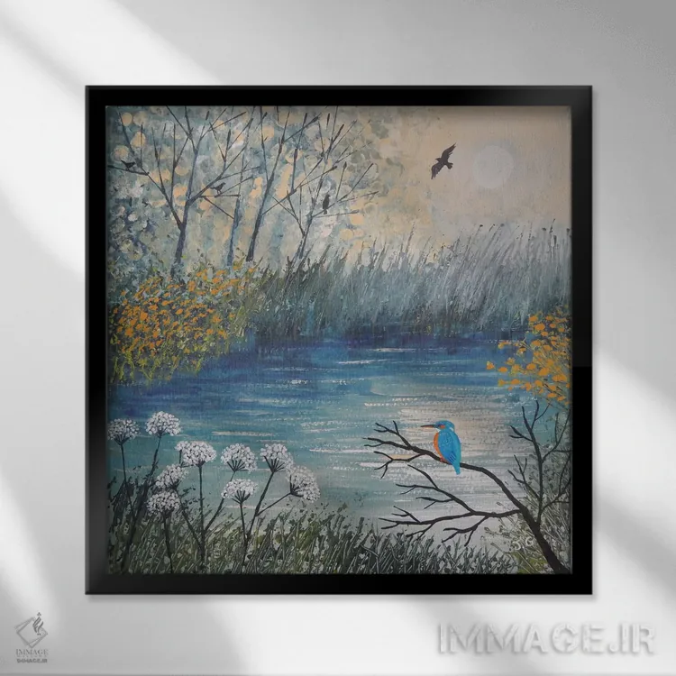 تابلو دکوراتیو پادشاه رودخانه اثر جو گراندی - نمای قابدار مشکی