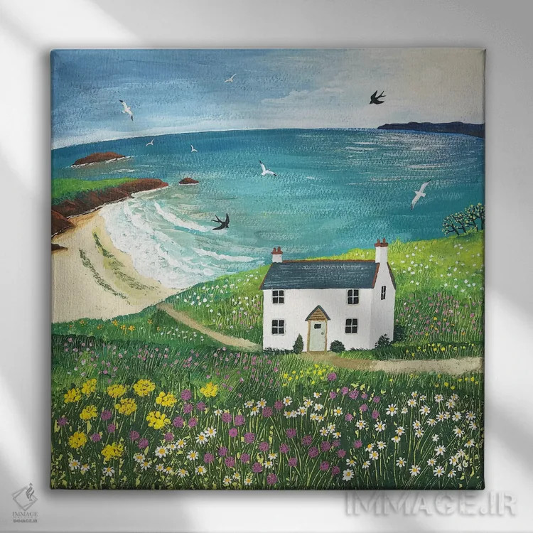 تابلو دکوراتیو کلبه ساحلی اثر جو گراندی - نمای روبهرو روی دیوار