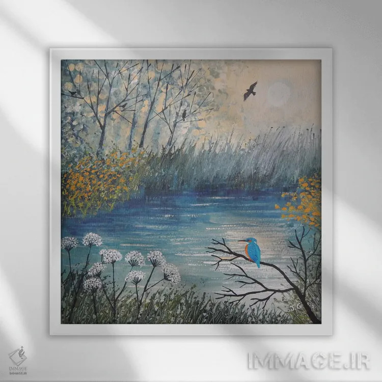 تابلو دکوراتیو پادشاه رودخانه اثر جو گراندی - نمای قابدار سفید