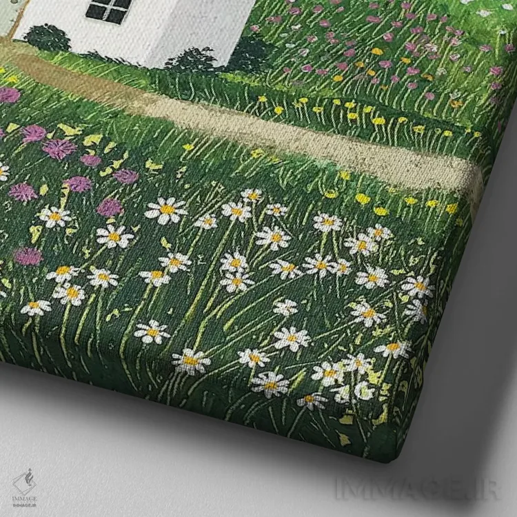 تابلو دکوراتیو کلبه ساحلی اثر جو گراندی - نمای نزدیک بافت بوم