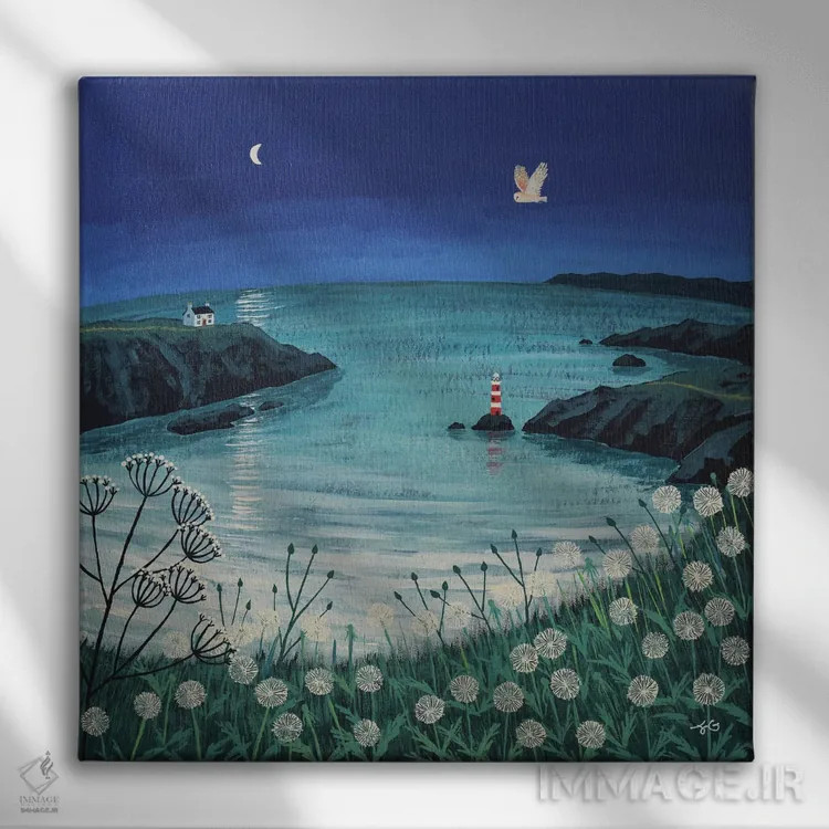 تابلو دکوراتیو زمان و جزر و مد اثر جو گراندی - نمای روبهرو روی دیوار