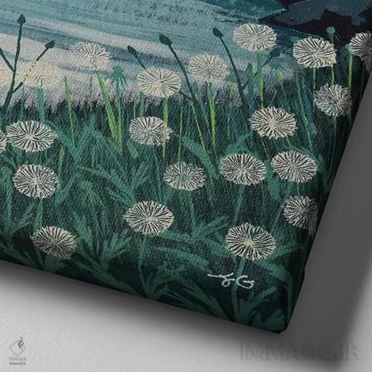 تابلو دکوراتیو زمان و جزر و مد اثر جو گراندی - نمای نزدیک بافت بوم