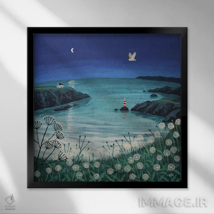 تابلو دکوراتیو زمان و جزر و مد اثر جو گراندی - نمای قابدار مشکی