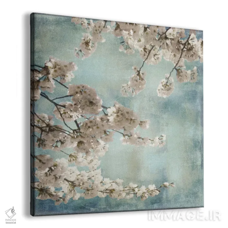 تابلو دکوراتیو شکوفه های آبی II اثر جان سبا - نمای پرسپکتیو محصول