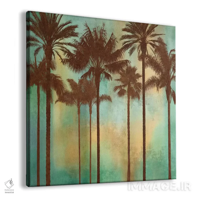 تابلو دکوراتیو نخل های آبی II اثر جان سبا - نمای پرسپکتیو محصول