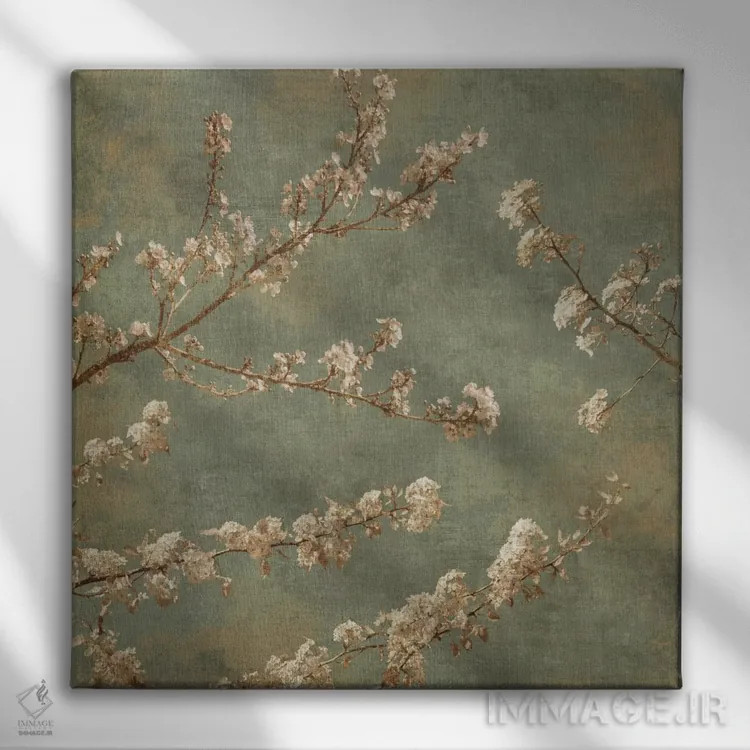 تابلو دکوراتیو شکوفه صبحگاهی II اثر جان سبا - نمای روبهرو روی دیوار